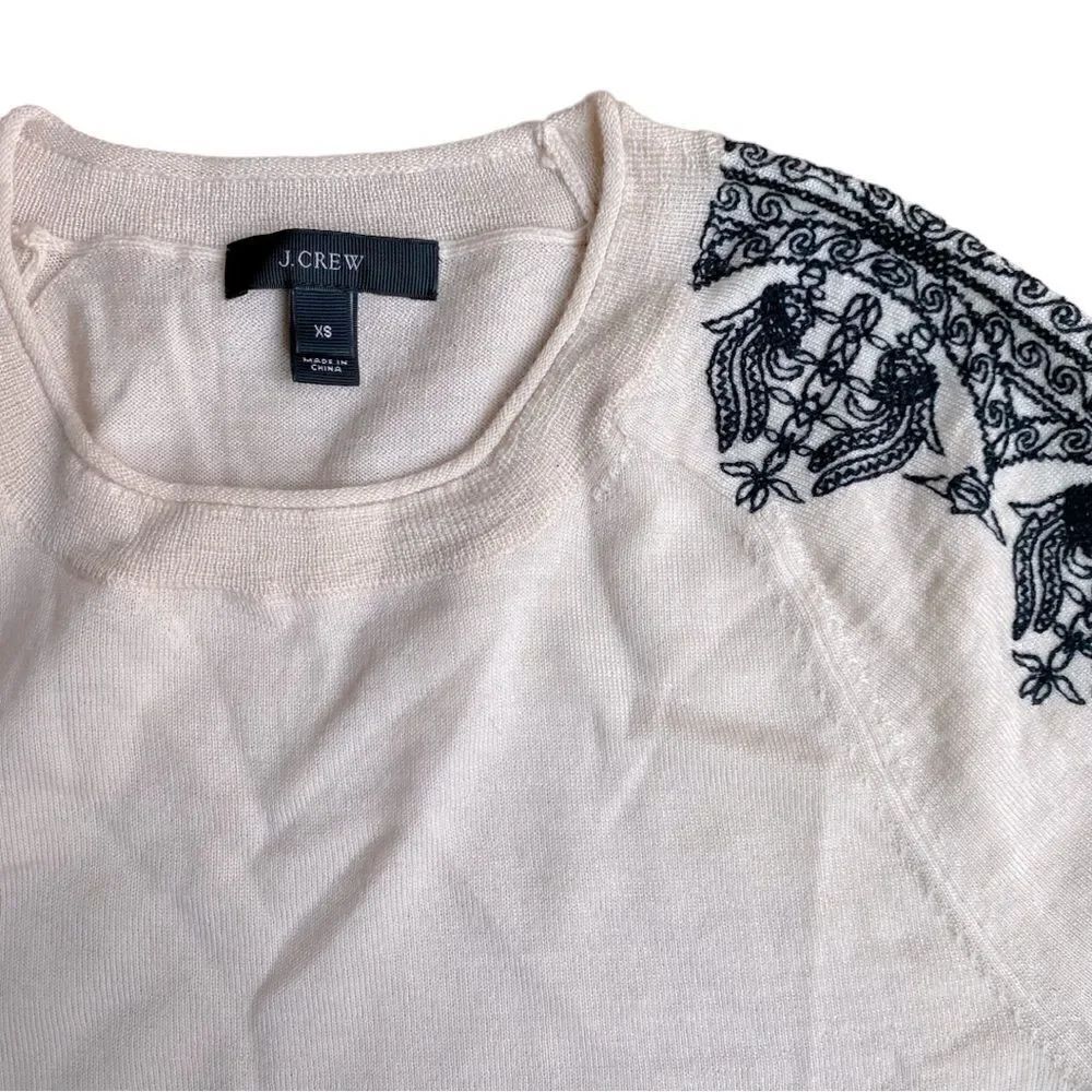 J Crew Embroidered Wool Sweater XS Oversized - Picture 2 of 5